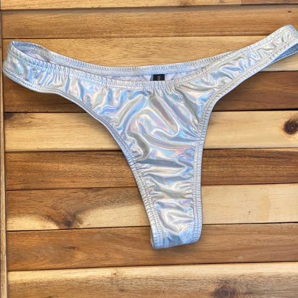Metallic iridescent thong